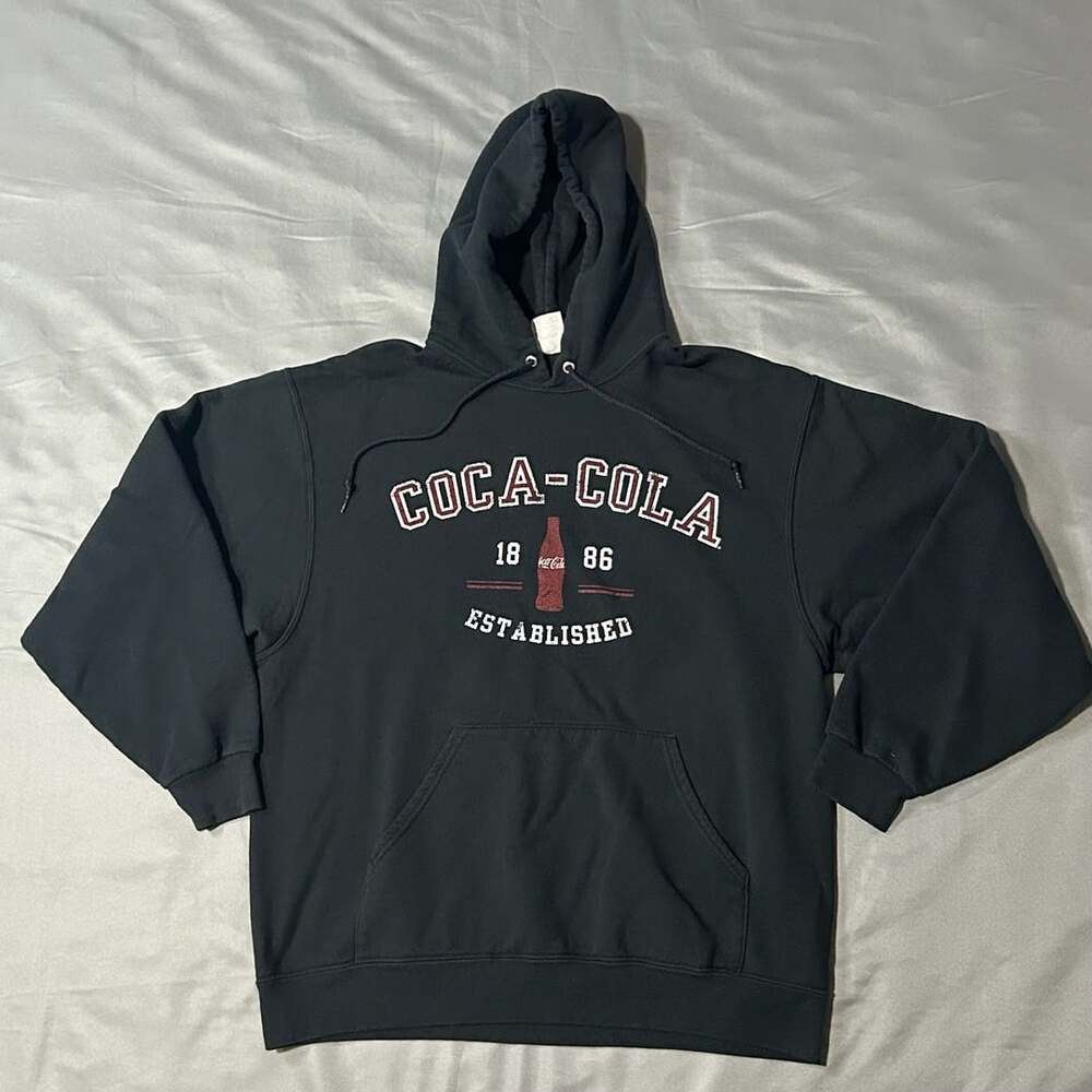 Coca-Cola Established 1886 Graphic Pullover Fleece Hoodie Black